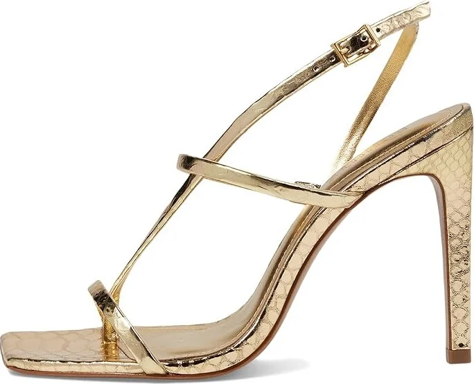 Schutz Heloise High Women's Sandals Ouro Claro Orch : 10 M, Leather - Image 6
