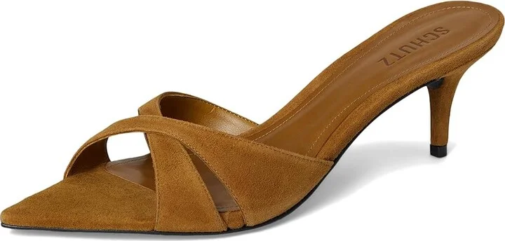 Schutz Hilda Leaf Mule Women's Sandals Dried Pistachio : 11 M, Leather/Suede - Image 5