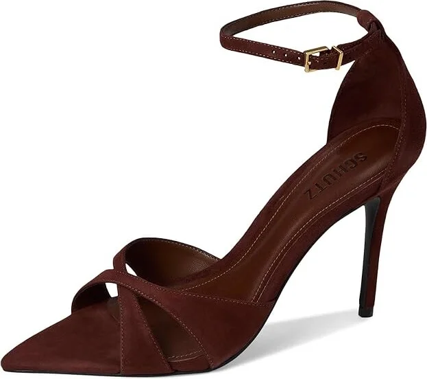 Schutz Hilda Leaf Women's Sandals Root Brown : 9.5 M, Suede - Image 5