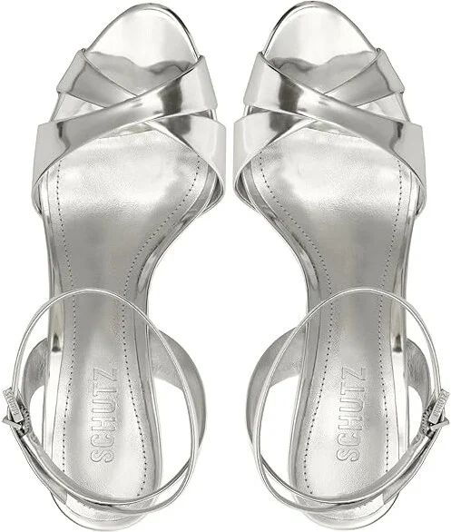 Schutz Hilda Women's Sandals Prata : 5 M, Leather - Image 2