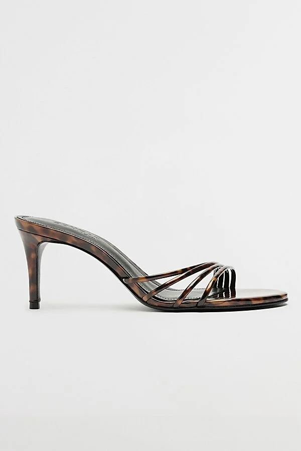 Schutz Inez Strappy Mule Heel in Animal Print