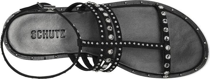 Schutz Isidora Women's Wedge Shoes Black 5 : 5.5 M, Leather - Image 2