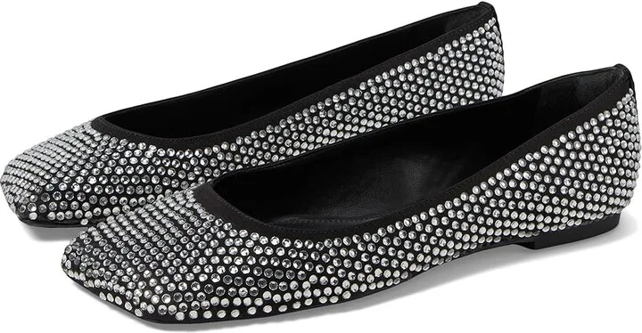 Schutz Jaycie Women's Flat Shoes Black : 8 M, Satin