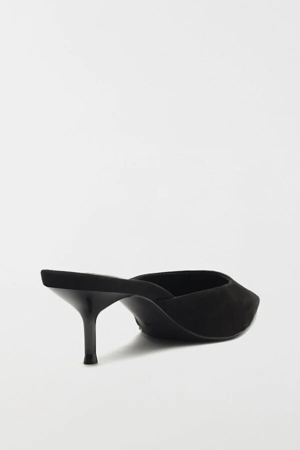 Schutz Julie Suede Kitten Heel Mule in Black - Image 4