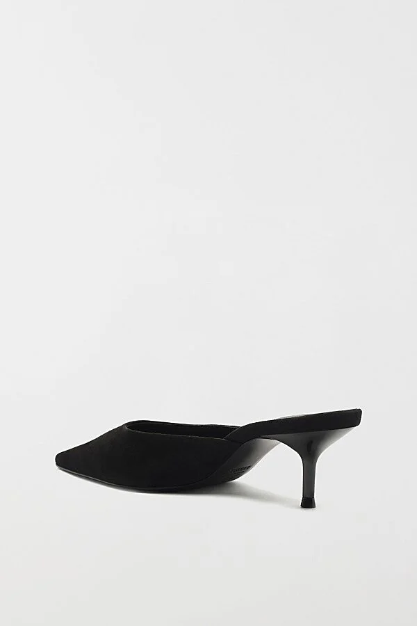 Schutz Julie Suede Kitten Heel Mule in Black - Image 5