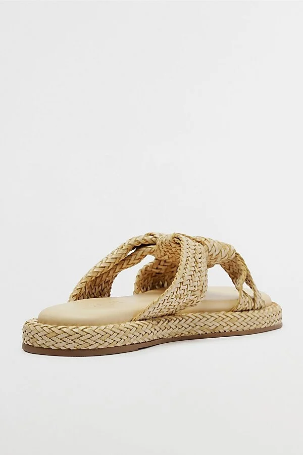 Schutz Kali Braided Sandal in Beige - Image 4