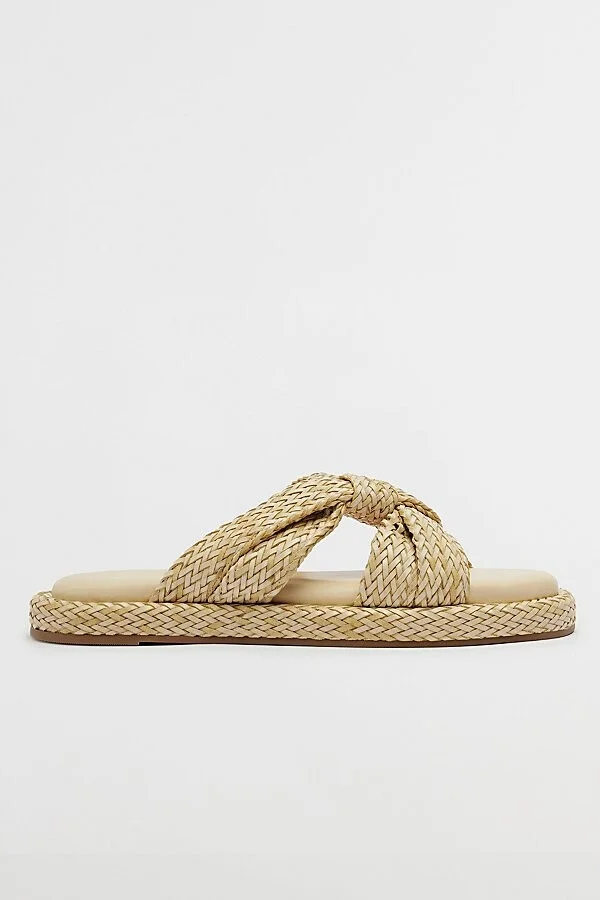 Schutz Kali Braided Sandal in Beige