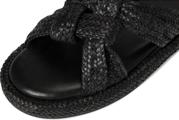 Schutz Kali Flat Women's Sandals Black : 8.5 M, Leather - Image 7