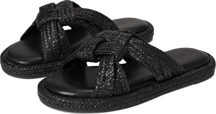 Schutz Kali Flat Women's Sandals Black : 8.5 M, Leather