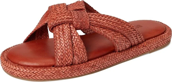 Schutz Kali Flat Women's Sandals Sunset Ochre : 8 M, Leather - Image 5