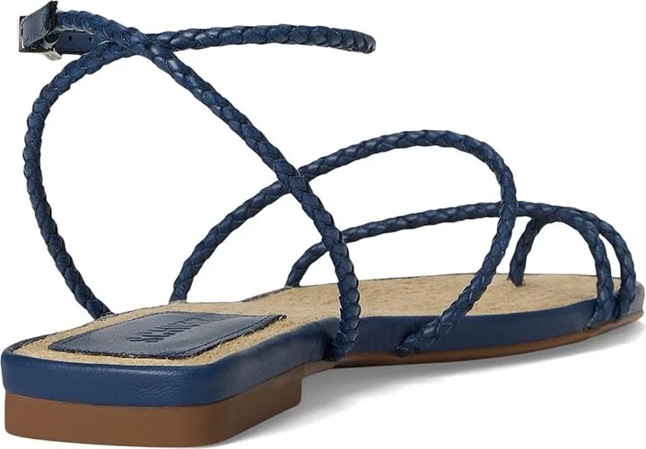 Schutz Kaya Straw Flat Women's Wedge Shoes Infinite Blue : 9.5 M, Leather - Image 4