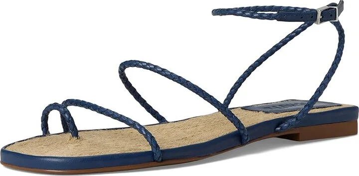 Schutz Kaya Straw Flat Women's Wedge Shoes Infinite Blue : 9.5 M, Leather - Image 5