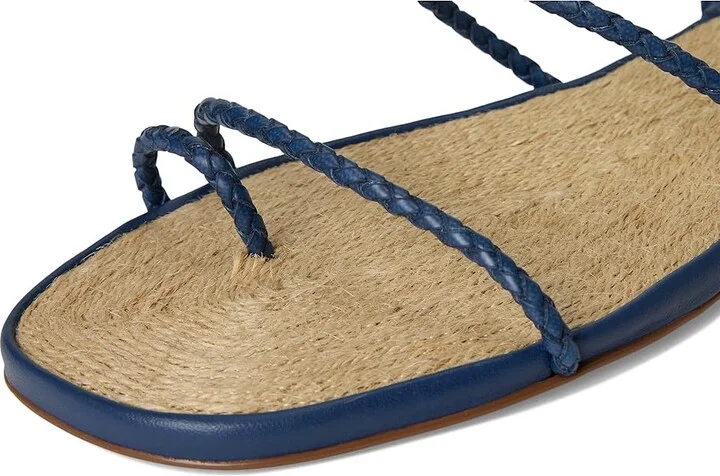 Schutz Kaya Straw Flat Women's Wedge Shoes Infinite Blue : 9.5 M, Leather - Image 7