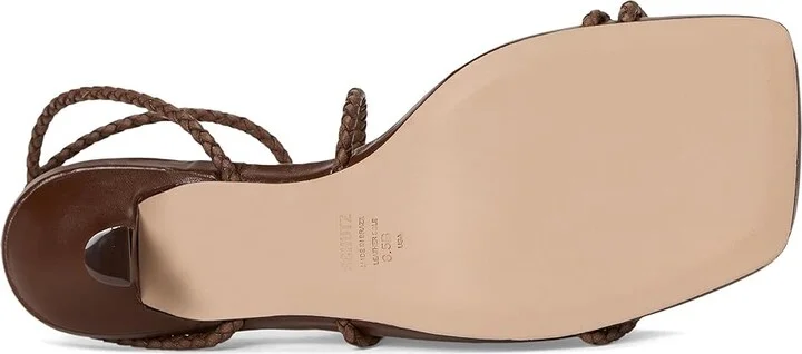 Schutz Kaya Straw Mid Women's Wedge Shoes Desert Brown : 5 M, Leather - Image 3