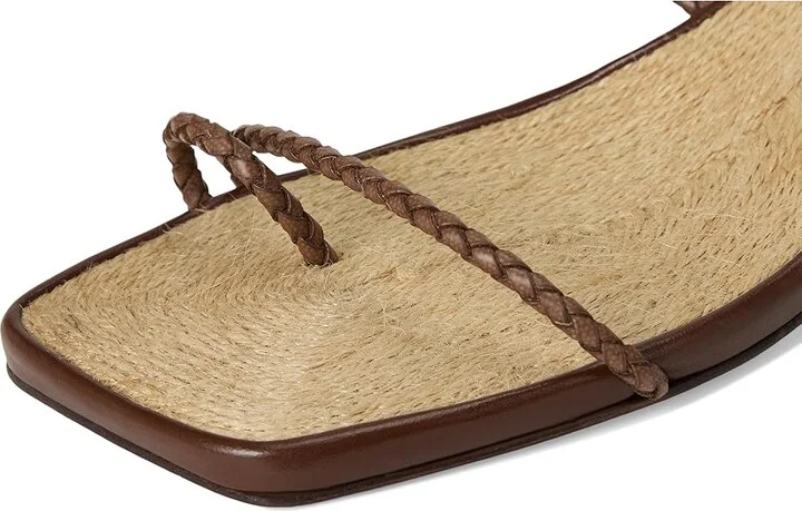 Schutz Kaya Straw Mid Women's Wedge Shoes Desert Brown : 5 M, Leather - Image 7