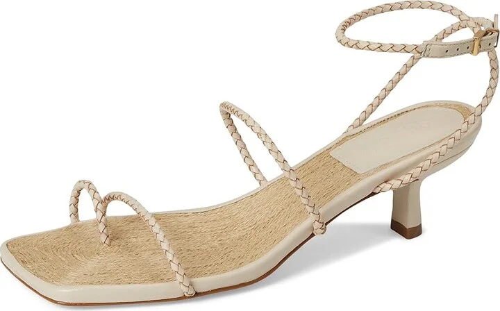 Schutz Kaya Straw Mid Women's Wedge Shoes White : 6.5 M, Leather - Image 5