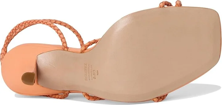 Schutz Kaya Straw Women's Wedge Shoes Coral Sand : 7.5 M, Leather - Image 3