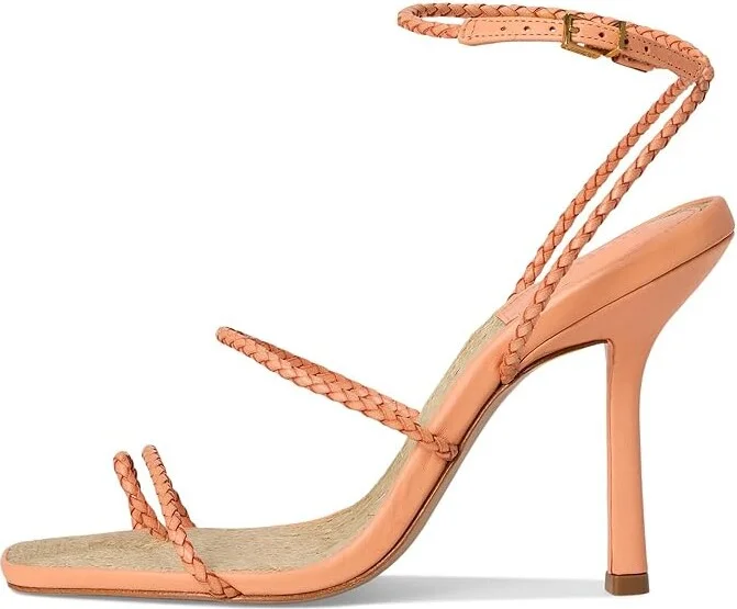 Schutz Kaya Straw Women's Wedge Shoes Coral Sand : 7.5 M, Leather - Image 6