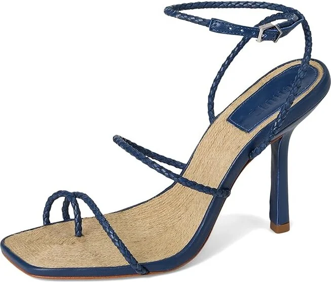 Schutz Kaya Straw Women's Wedge Shoes Infinite Blue : 5 M, Leather - Image 5