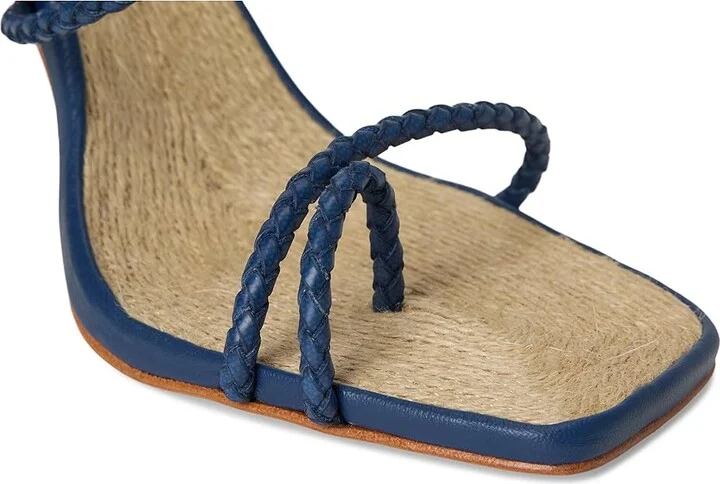 Schutz Kaya Straw Women's Wedge Shoes Infinite Blue : 5 M, Leather - Image 7