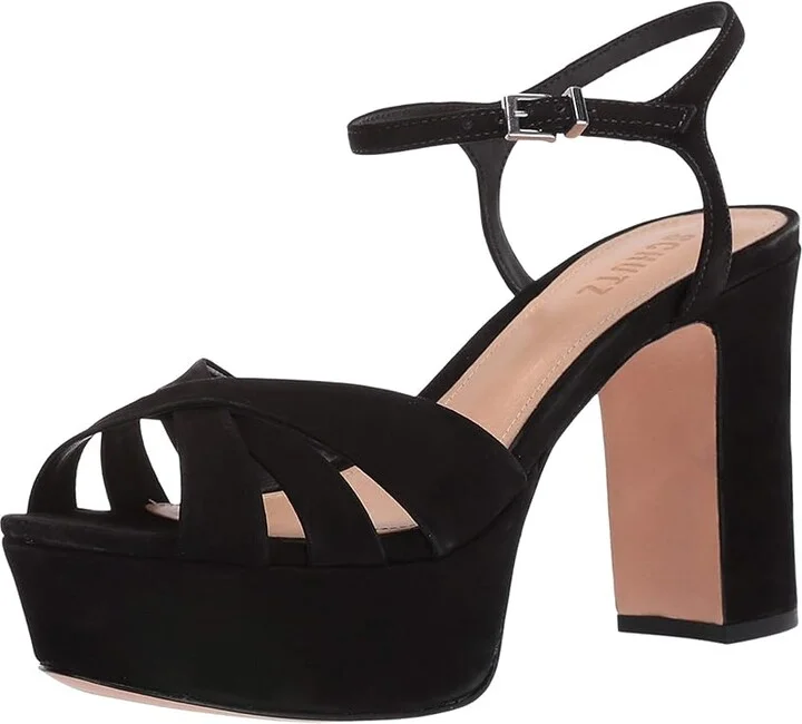 Schutz Keefa High Women's Heels Black Nubuck : 6.5 M, Leather - Image 2