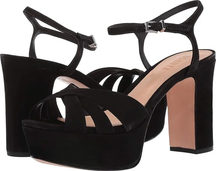 Schutz Keefa High Women's Heels Black Nubuck : 6.5 M, Leather