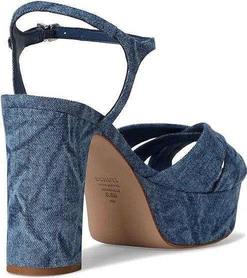 Schutz Keefa High Women's Heels Blue : 5 M, Leather - Image 4