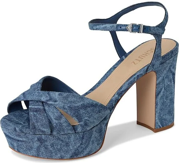 Schutz Keefa High Women's Heels Blue : 5 M, Leather - Image 5