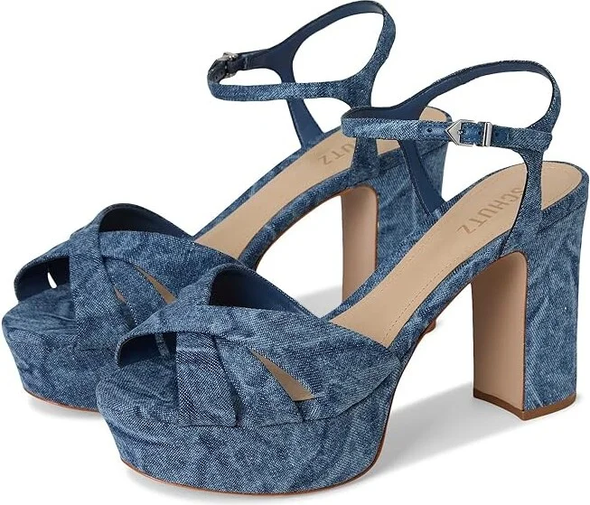 Schutz Keefa High Women's Heels Blue : 5 M, Leather