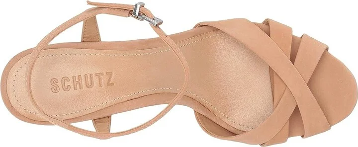 Schutz Keefa High Women's Heels Honey Beige Nubuck : 8 M, Leather - Image 3
