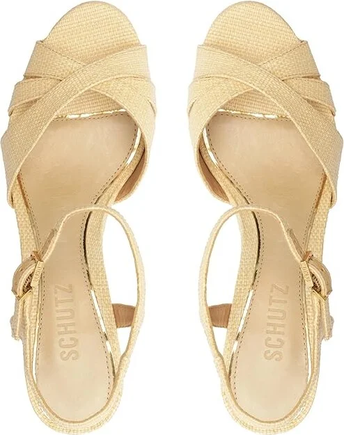 Schutz Keefa High Women's Heels Natural/Light Wood : 10.5 M, Leather - Image 2