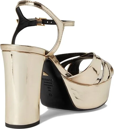 Schutz Keefa High Women's Heels Platina : 10.5 M, Leather - Image 4