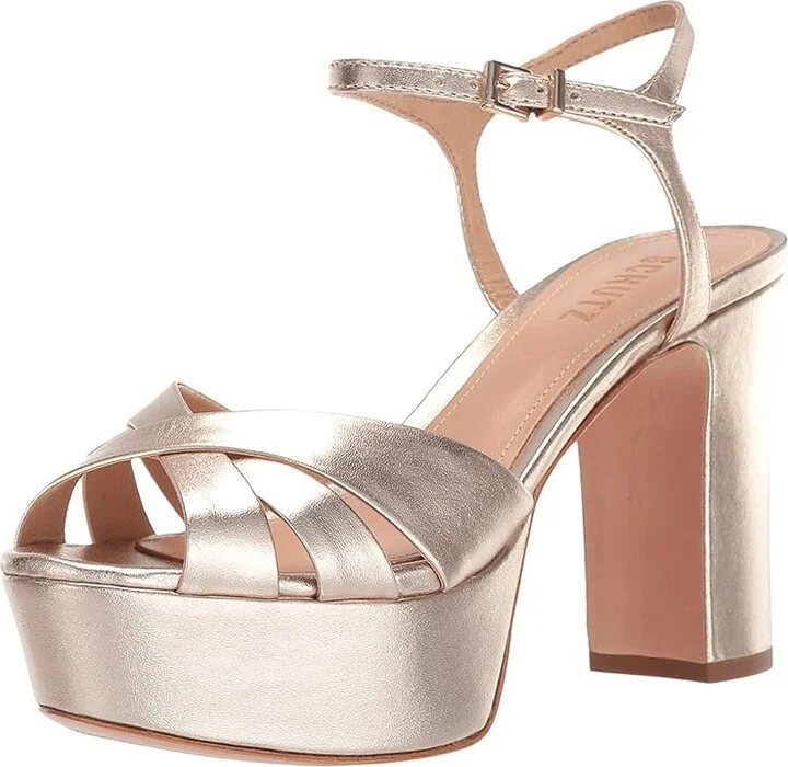 Schutz Keefa High Women's Heels Platina Metallic Napa : 5 M, Leather - Image 2