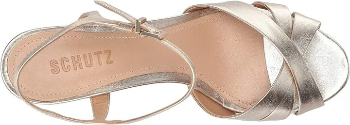 Schutz Keefa High Women's Heels Platina Metallic Napa : 5 M, Leather - Image 3