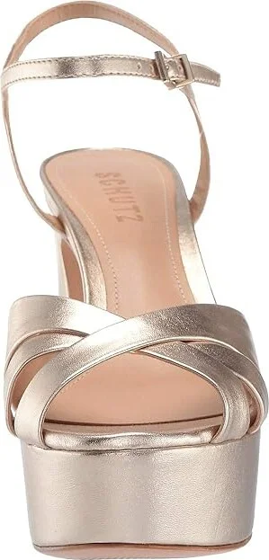 Schutz Keefa High Women's Heels Platina Metallic Napa : 5 M, Leather - Image 6