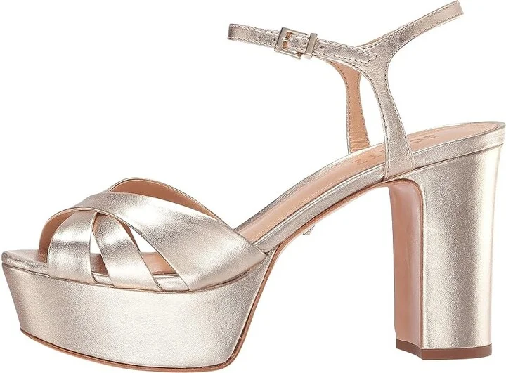 Schutz Keefa High Women's Heels Platina Metallic Napa : 5 M, Leather - Image 7
