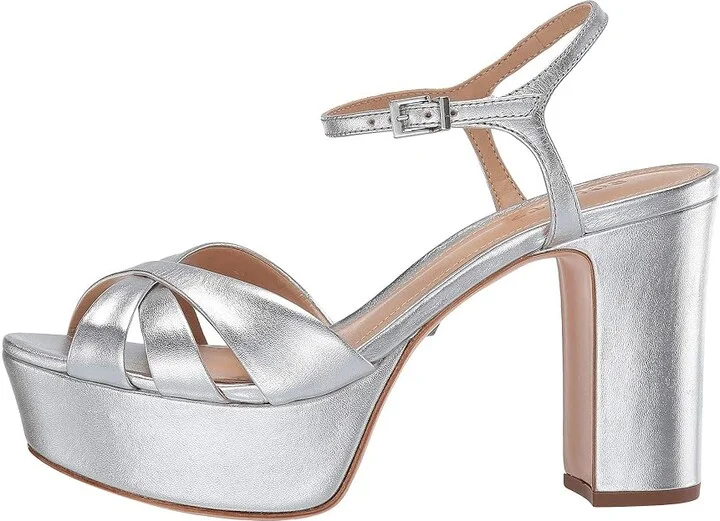 Schutz Keefa High Women's Heels Prata Metallic Napa : 5.5 M, Leather - Image 7