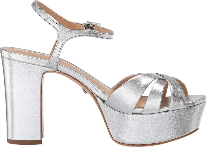 Schutz Keefa High Women's Heels Prata Metallic Napa : 5.5 M, Leather - Image 8