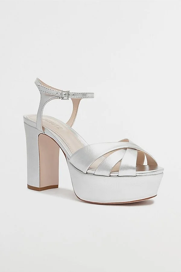 Schutz Keefa Leather Platform Heel in Gold - Image 6