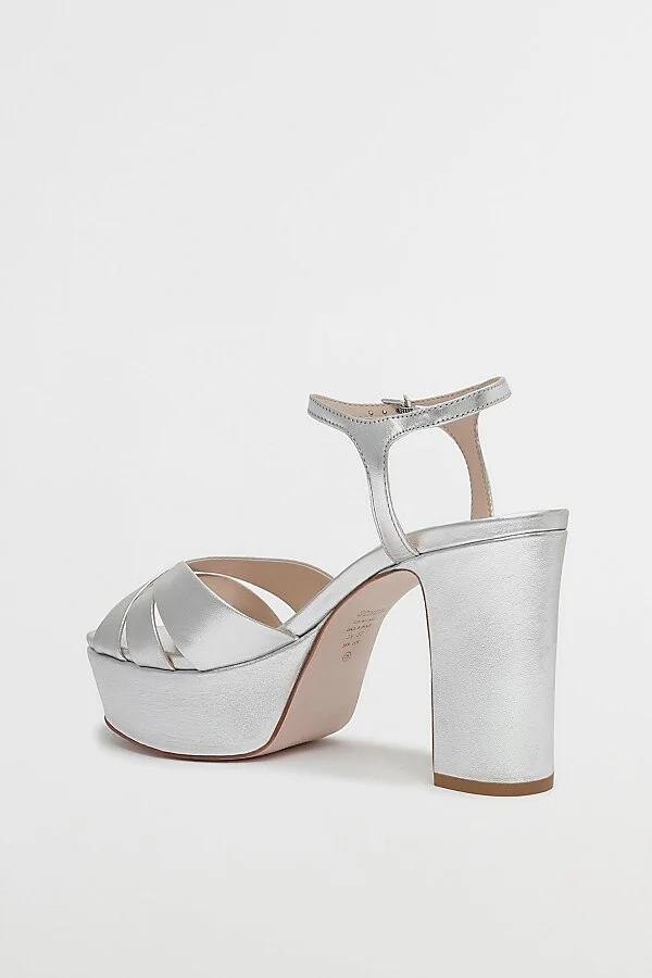 Schutz Keefa Leather Platform Heel in Gold - Image 7