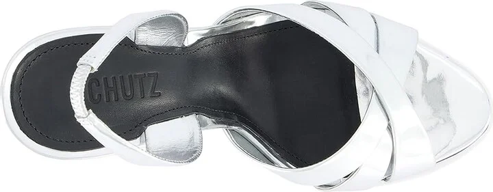 Schutz Keefa Sling Women's Sandals Prata : 5.5 M, Leather - Image 2