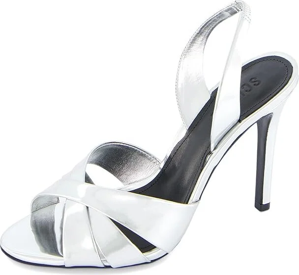 Schutz Keefa Sling Women's Sandals Prata : 5.5 M, Leather - Image 5
