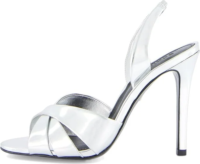 Schutz Keefa Sling Women's Sandals Prata : 5.5 M, Leather - Image 6