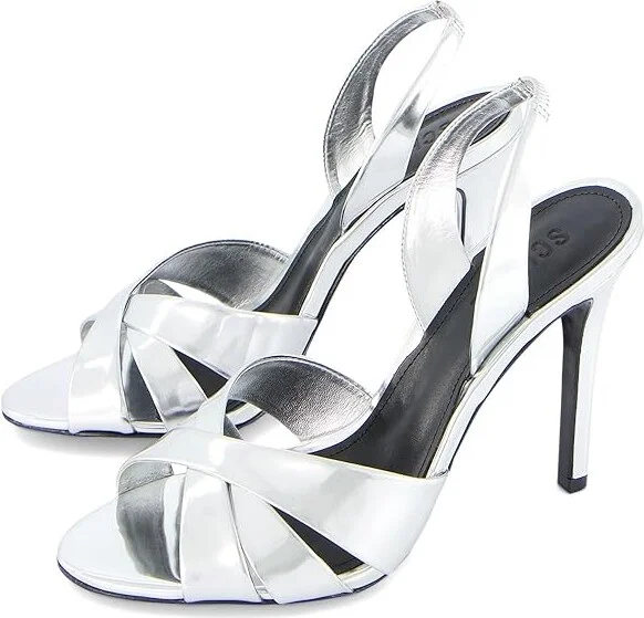 Schutz Keefa Sling Women's Sandals Prata : 5.5 M, Leather