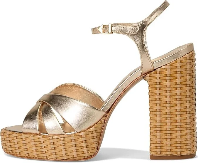 Schutz Keefa Straw Women's Wedge Shoes Platina : 8 M, Leather - Image 6
