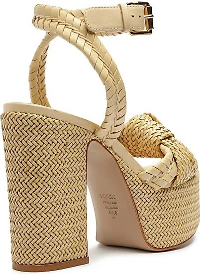 Schutz Khari Woven Platform Heel in Beige - Image 3