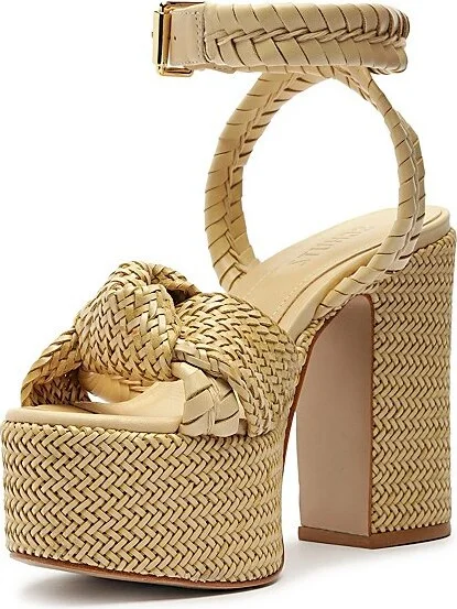 Schutz Khari Woven Platform Heel in Beige - Image 4