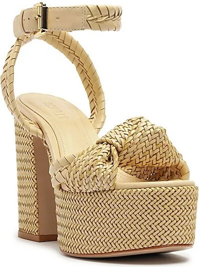 Schutz Khari Woven Platform Heel in Beige