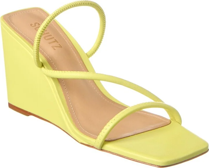 Schutz Kiki Leather Wedge Sandal
