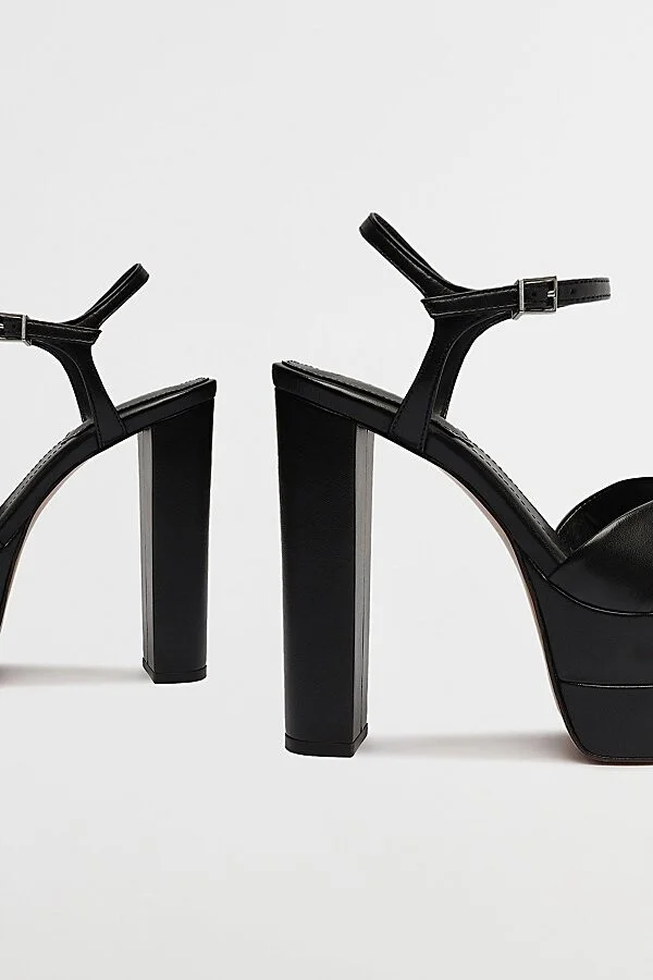 Schutz Leather High Platform Keefa Sandal in Black - Image 5